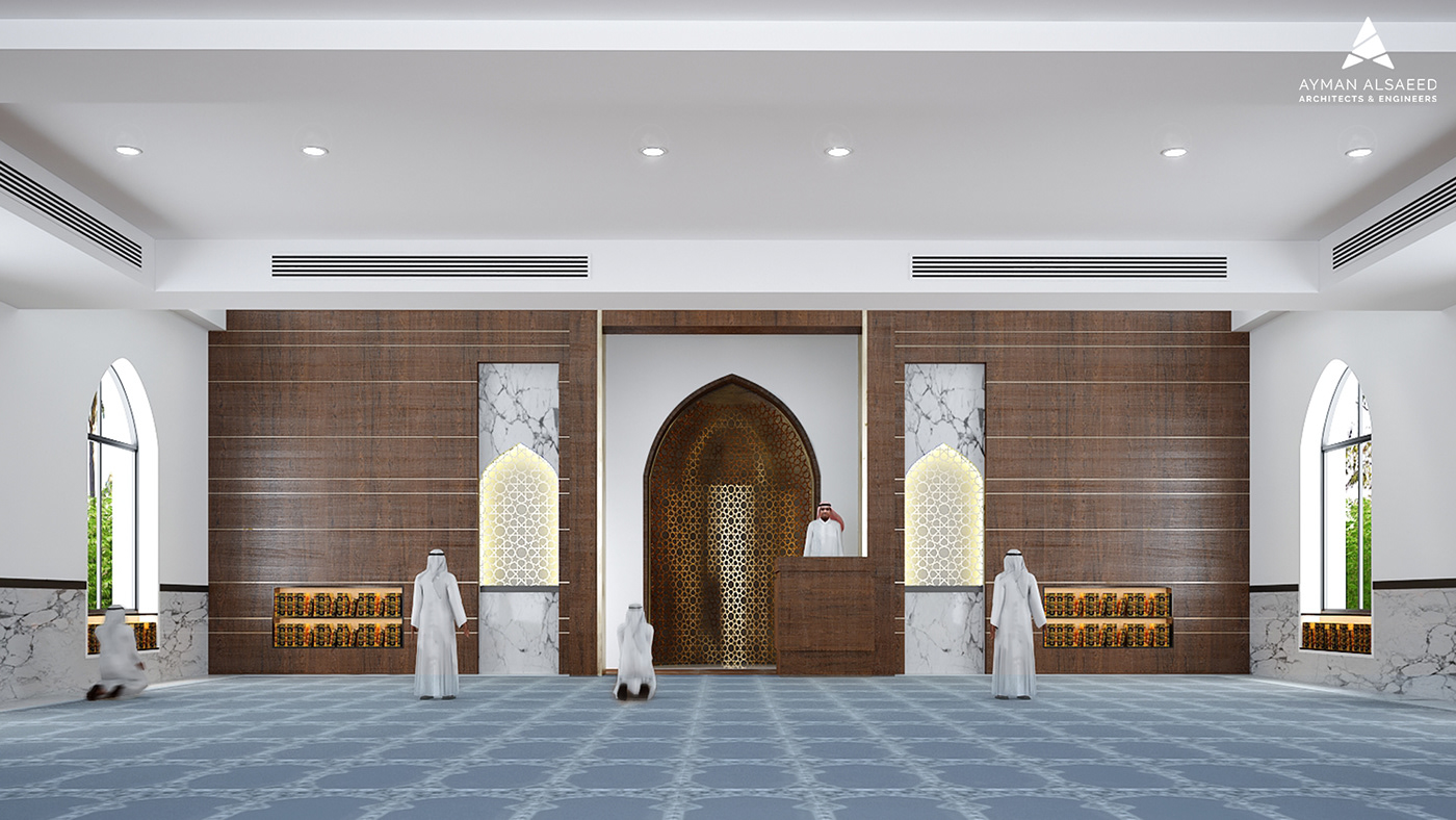 3D arabic architecture Interior interior design  islamic mosque Render visualization vray