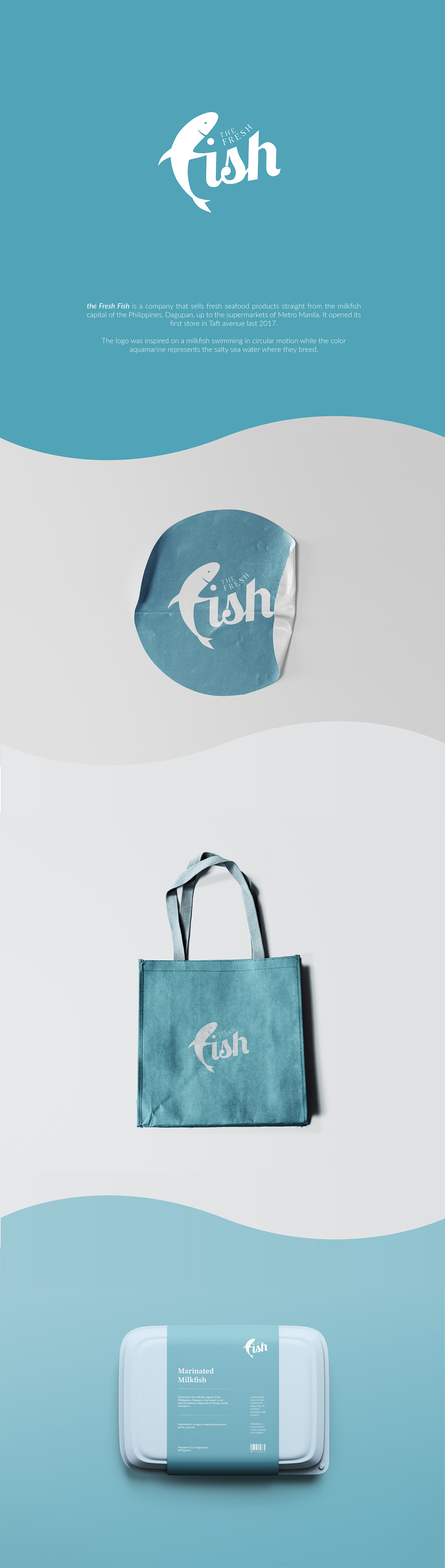 animal design blue fresh fish graphic design  label design Logo Design marketing   milkfish Packaging Philippines Manila