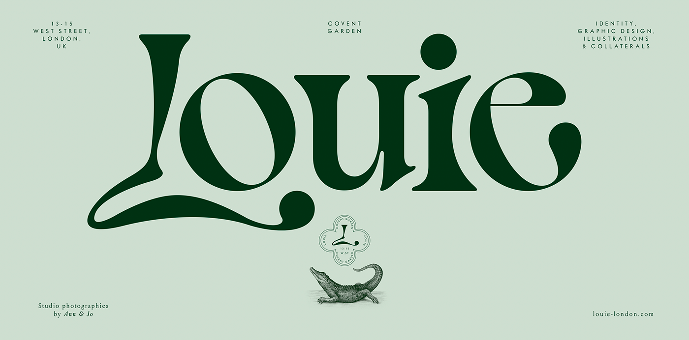 elegant Logotype London louie luxury paris society restaurant design typography   Violaine&jeremy vjtype