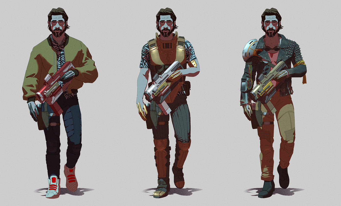 digital 2d concept art Character design  Game Art sci-fi character character concept