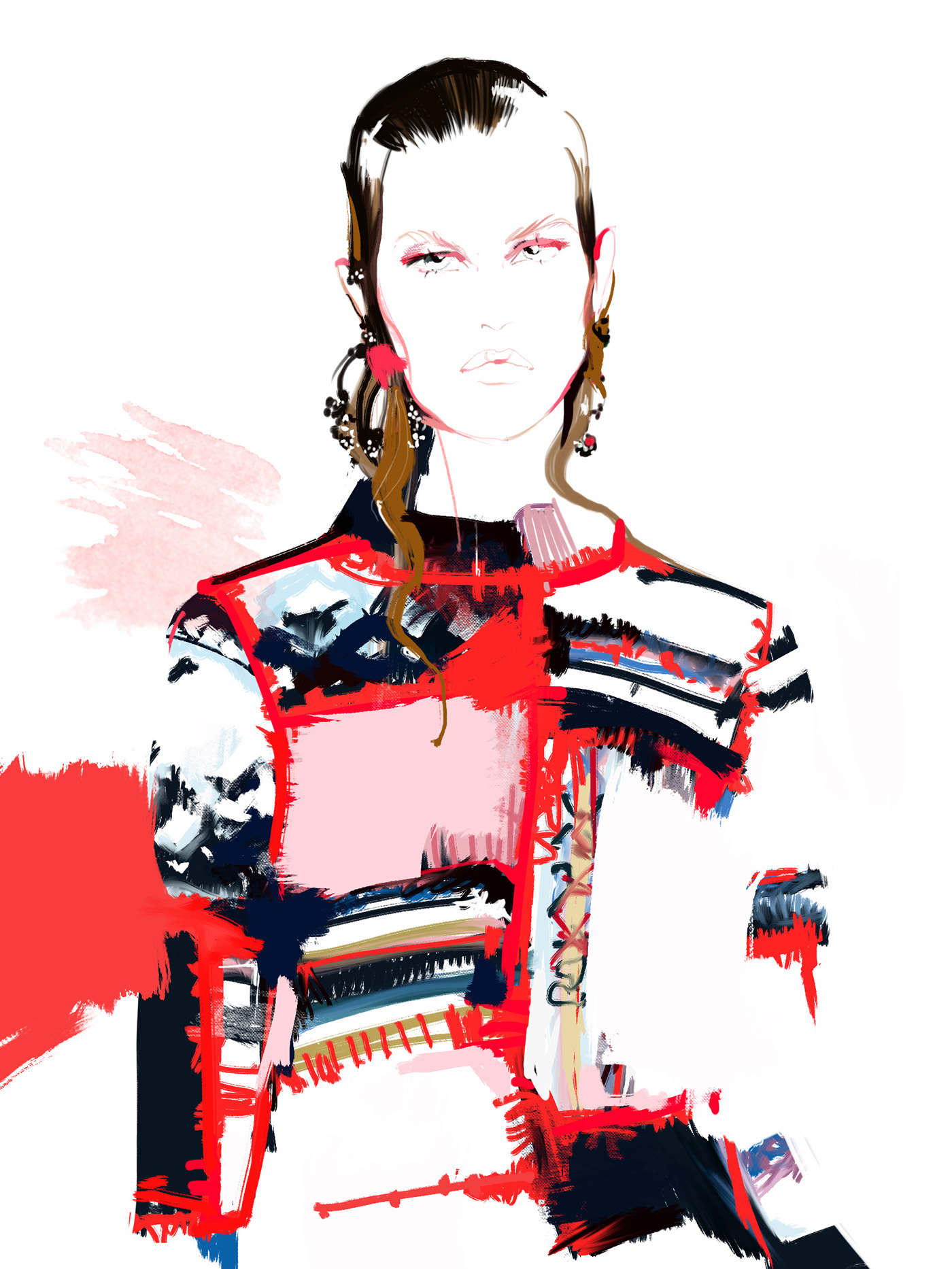 Fashion  fashion illustration mcqueen fashion sketch portrait digital painting painting  