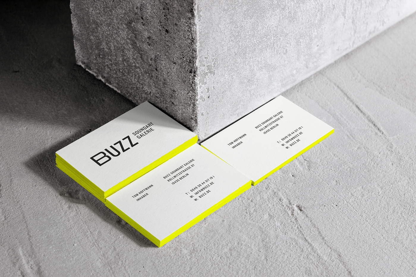 Business cards for Buzz Soundart Galerie