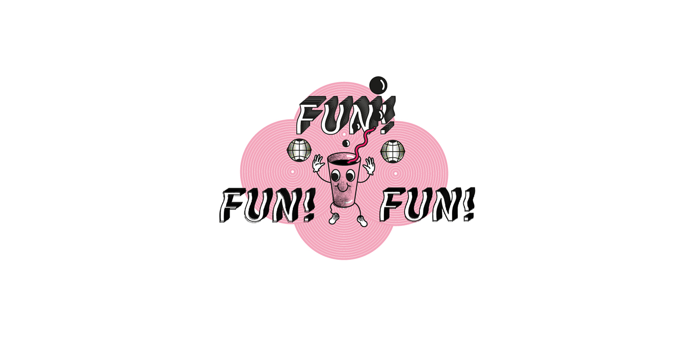 poster pink party t-shirt rave brand techno comic ILLUSTRATION  ilustracja