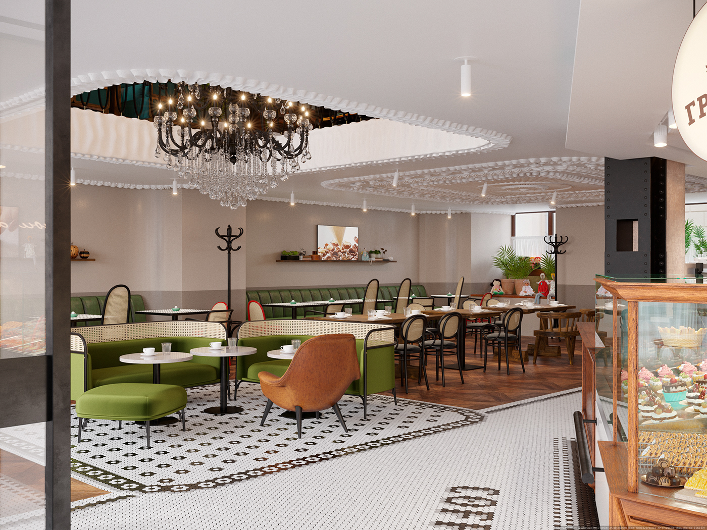 HORECA interior design  restaurant visualization Гретель
