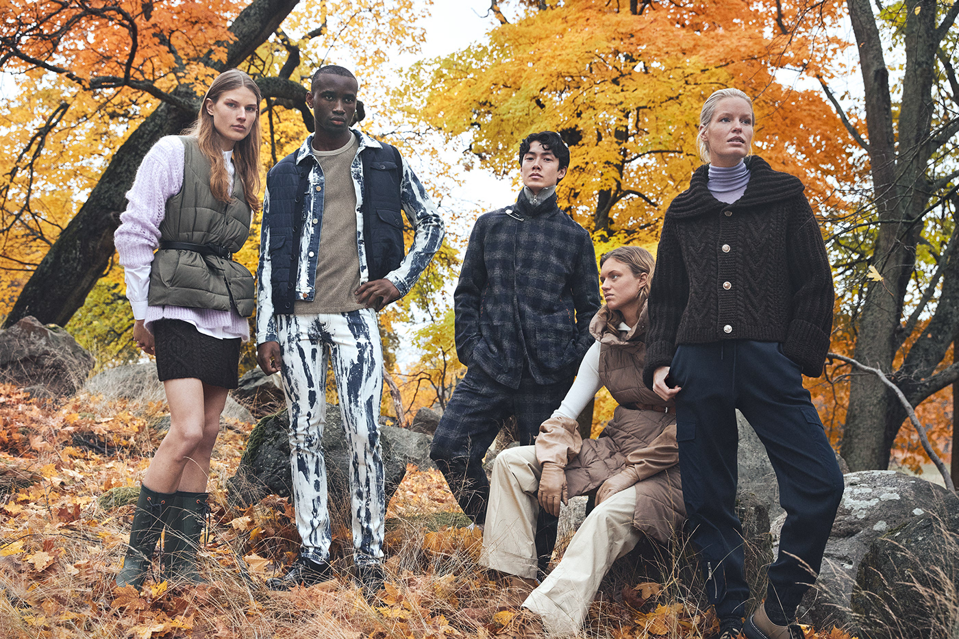 Diversity editorial Fashion  magazine models Outdoor postproduction retouch Scandinavian woods