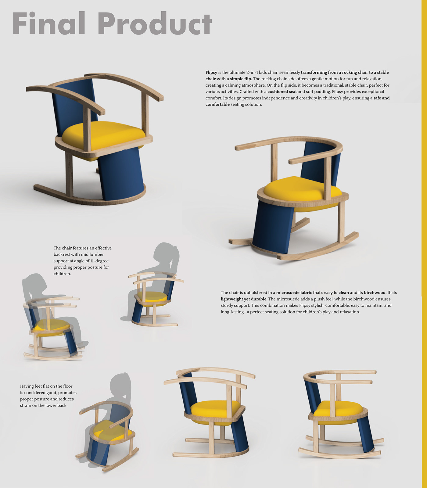 furniture chair Playful play flip 3d render kids furniture design kids rocking chair kidsfurniture rockingchair