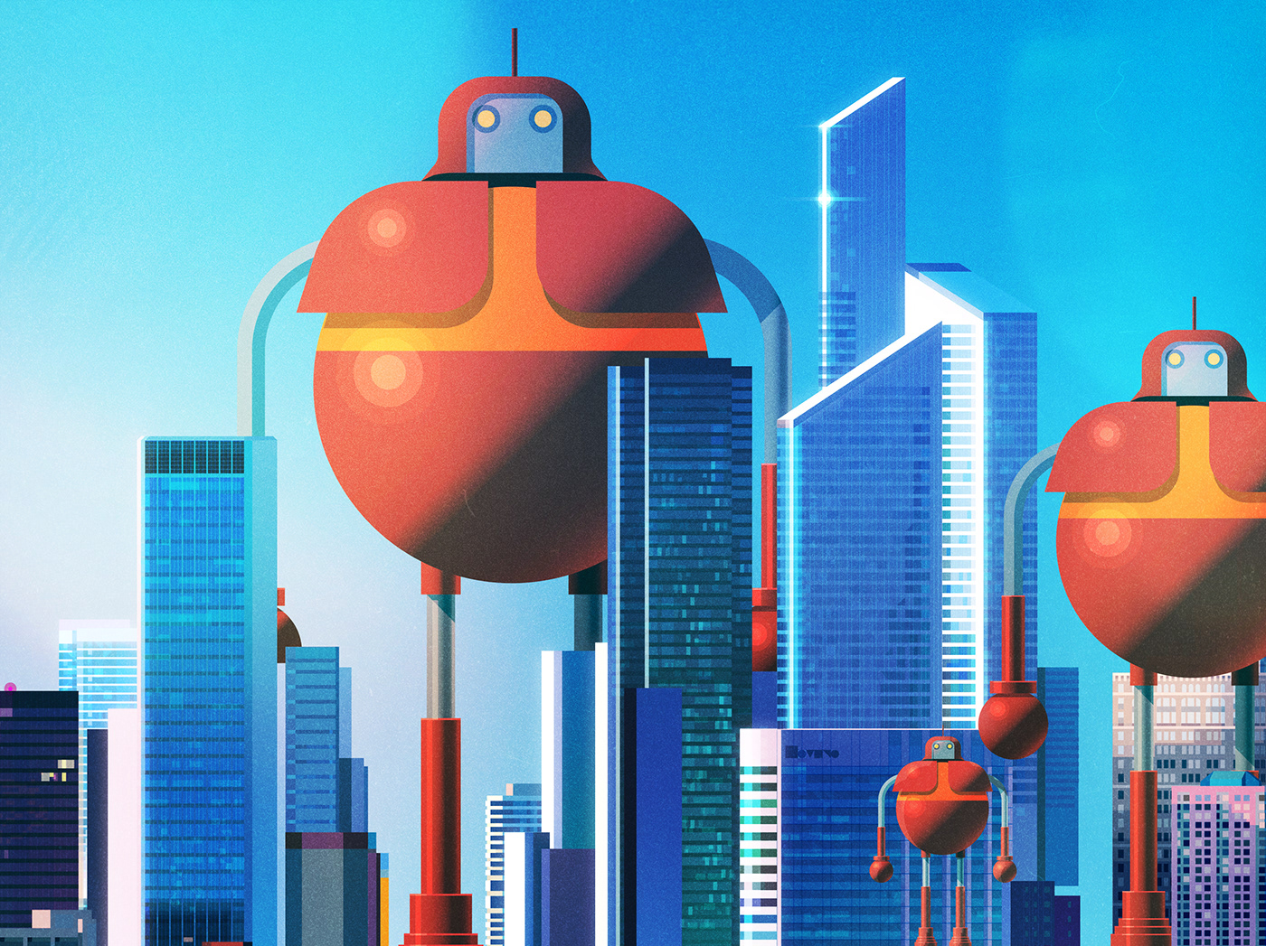 animation  Character design  concept art Digital Art  james gilleard Netflix robots vector Visual Development
