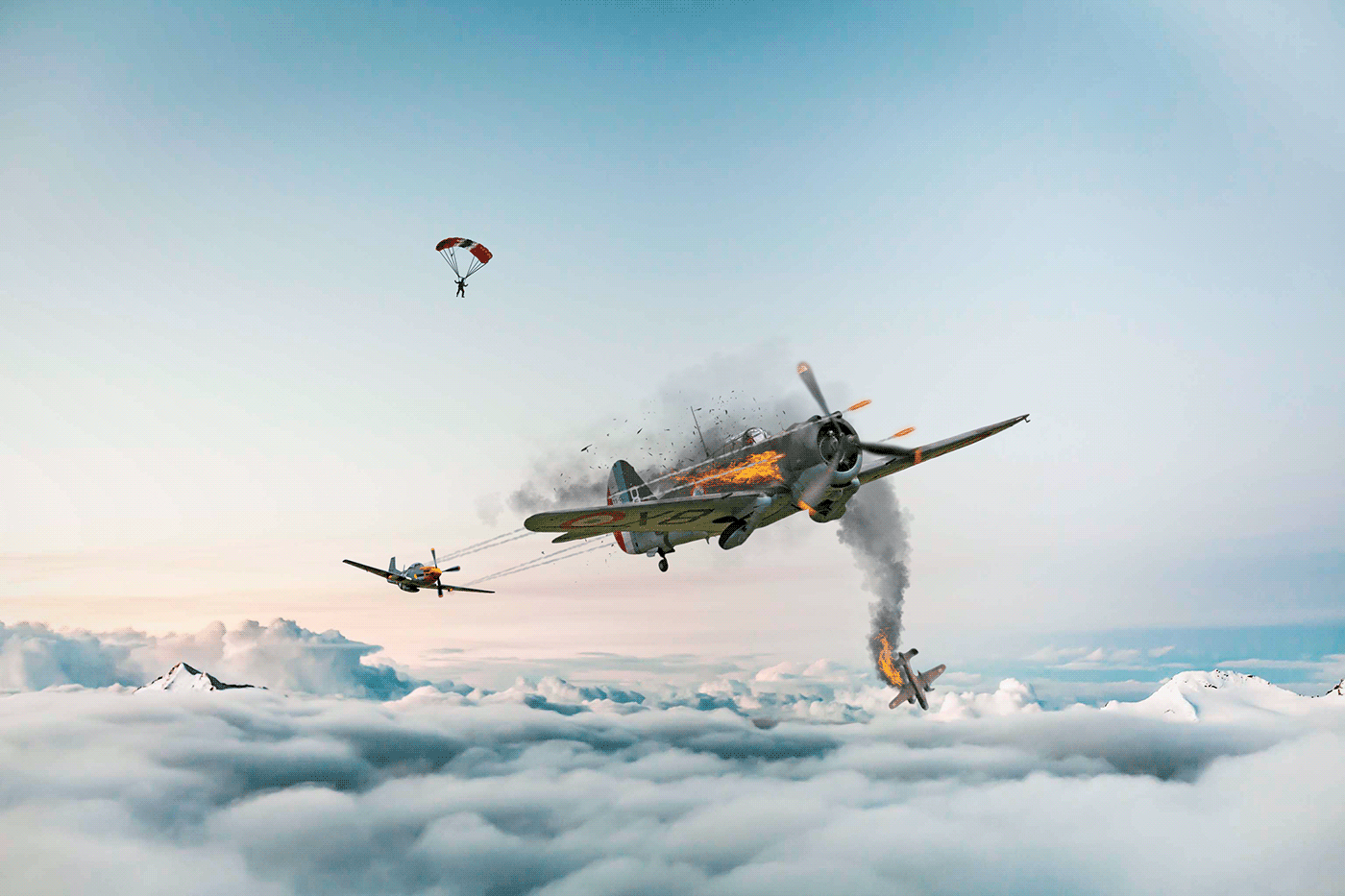 airplane battle clouds design design gráfico manipulation photoshop retouch SKY