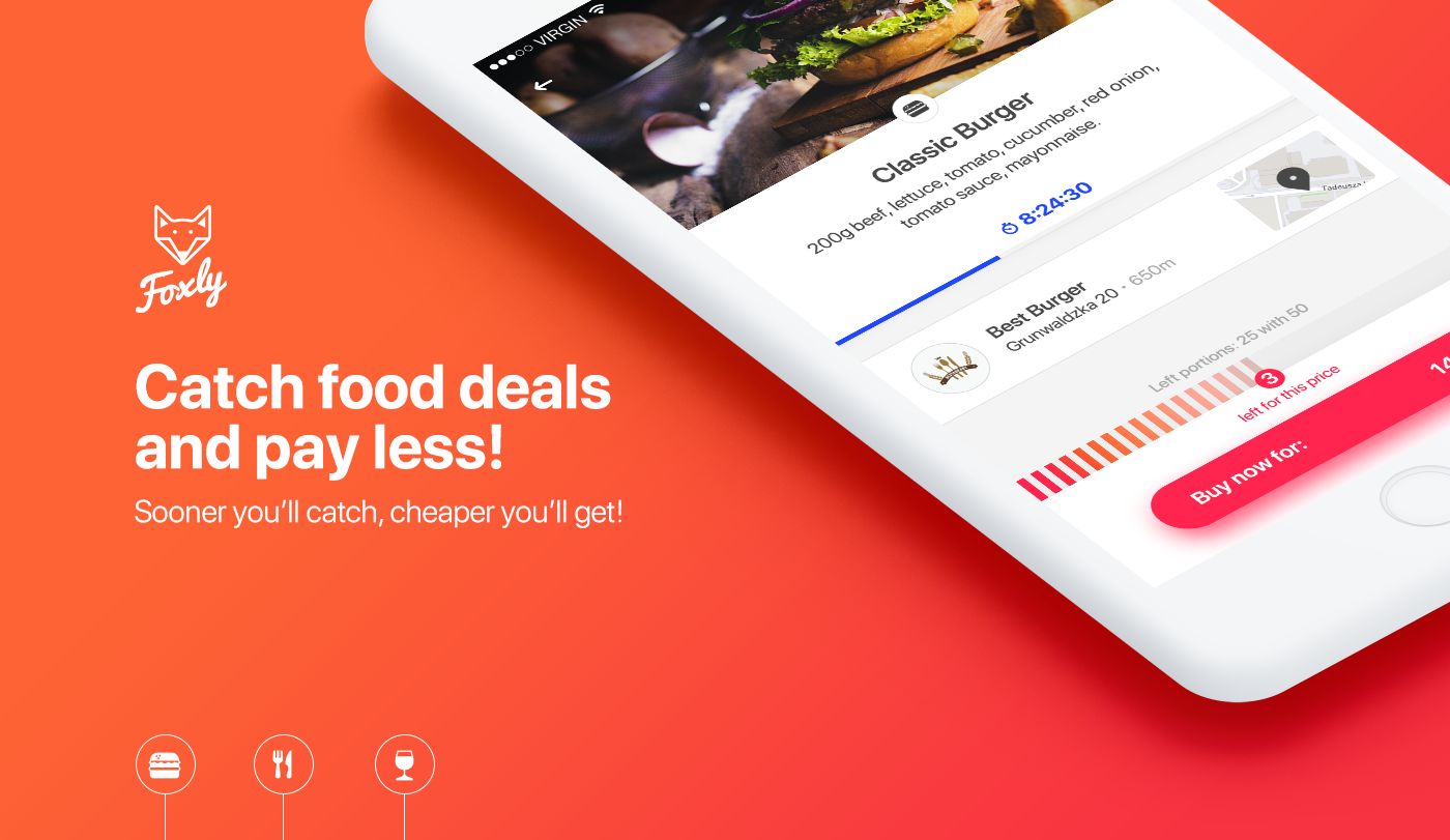 interaction ux app application iphone ios Interface UI Food  Deal