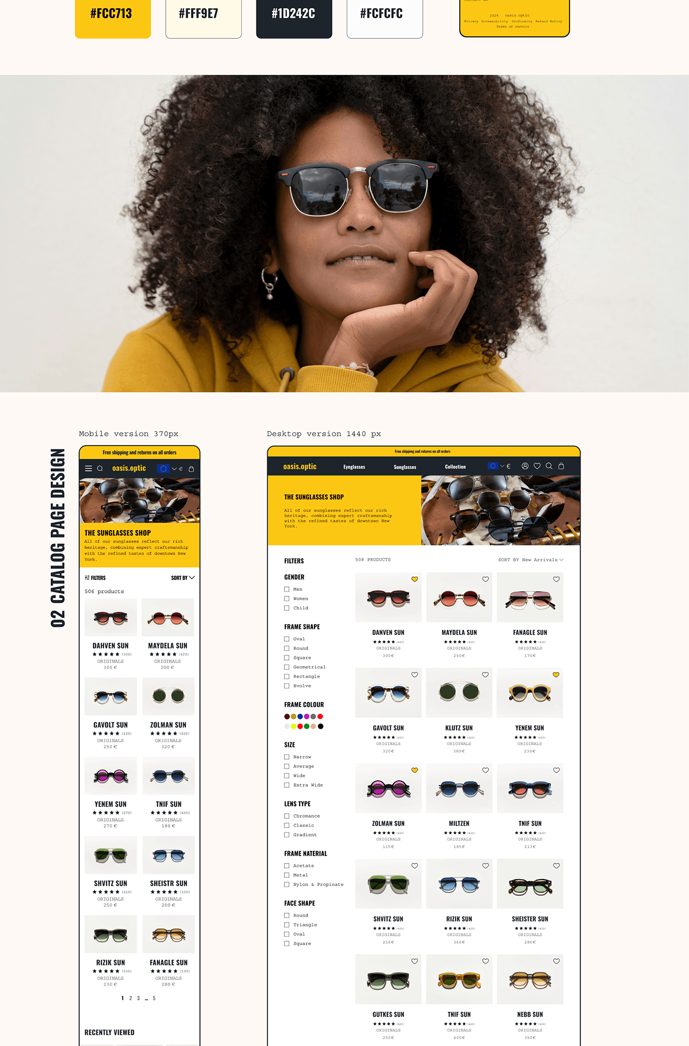 uxdesign Web Design  ux/ui Figma ui design glasses store sunglasses design