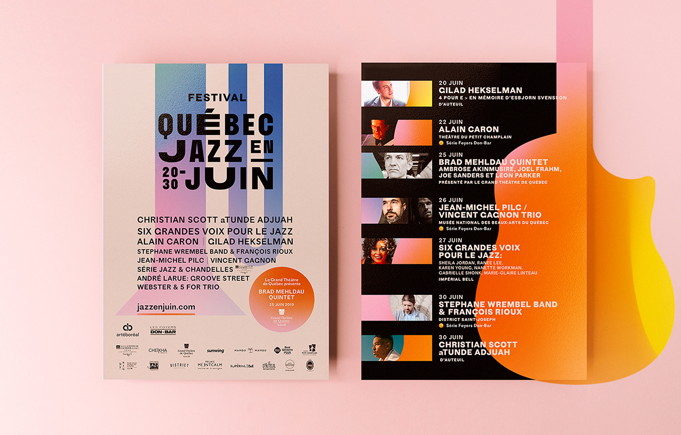 jazz music Show branding  logo instrument festival Quebec Forms shapes