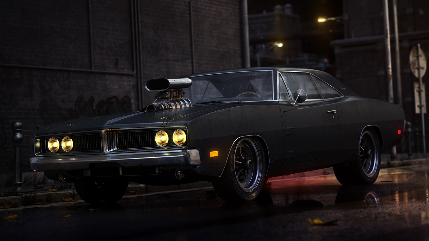 dodge charger automotive   Car Render Challenge Hum3d