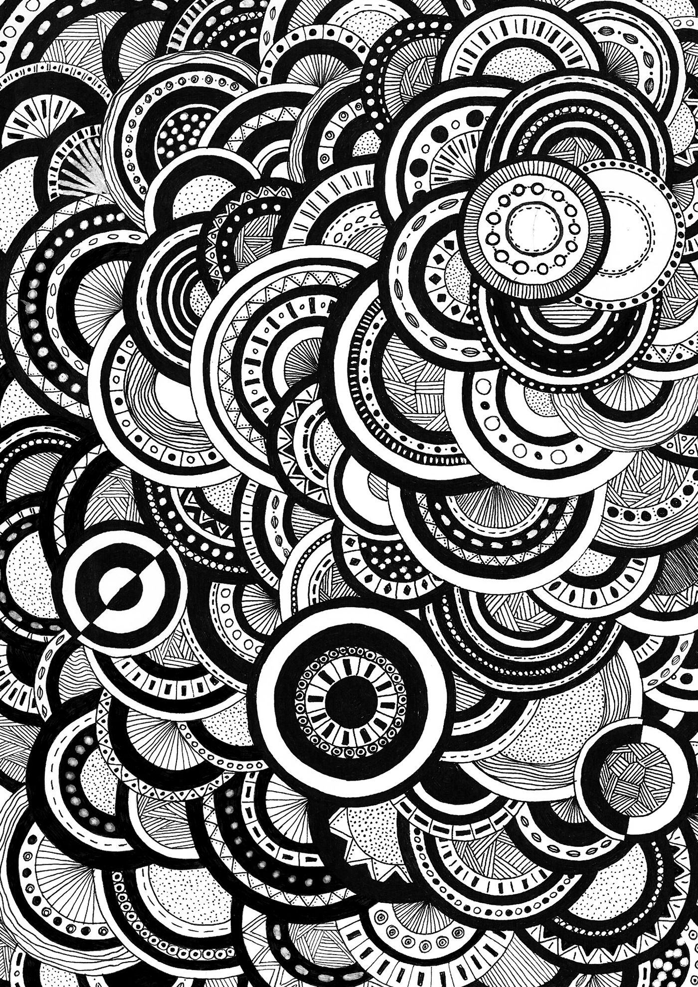 pattern motifs noir et blanc black and white ink pencil Wrapping paper