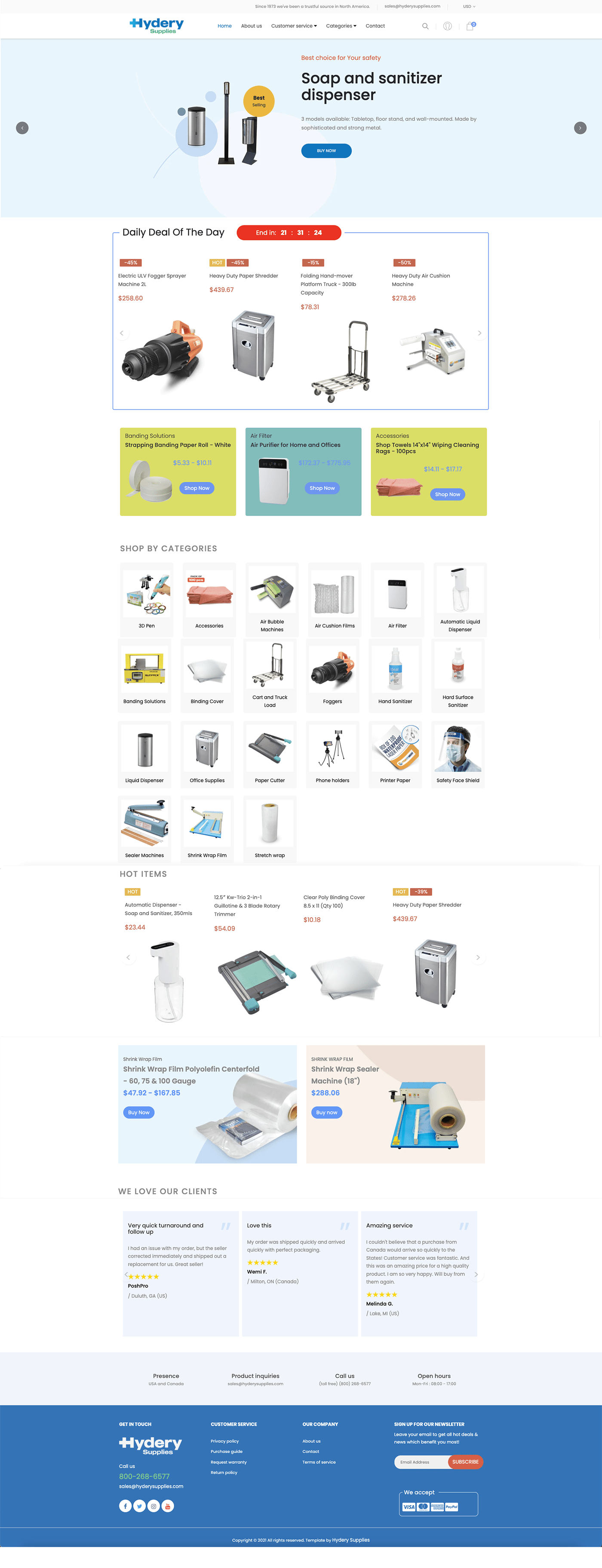 cleaning Ecommerce supplies