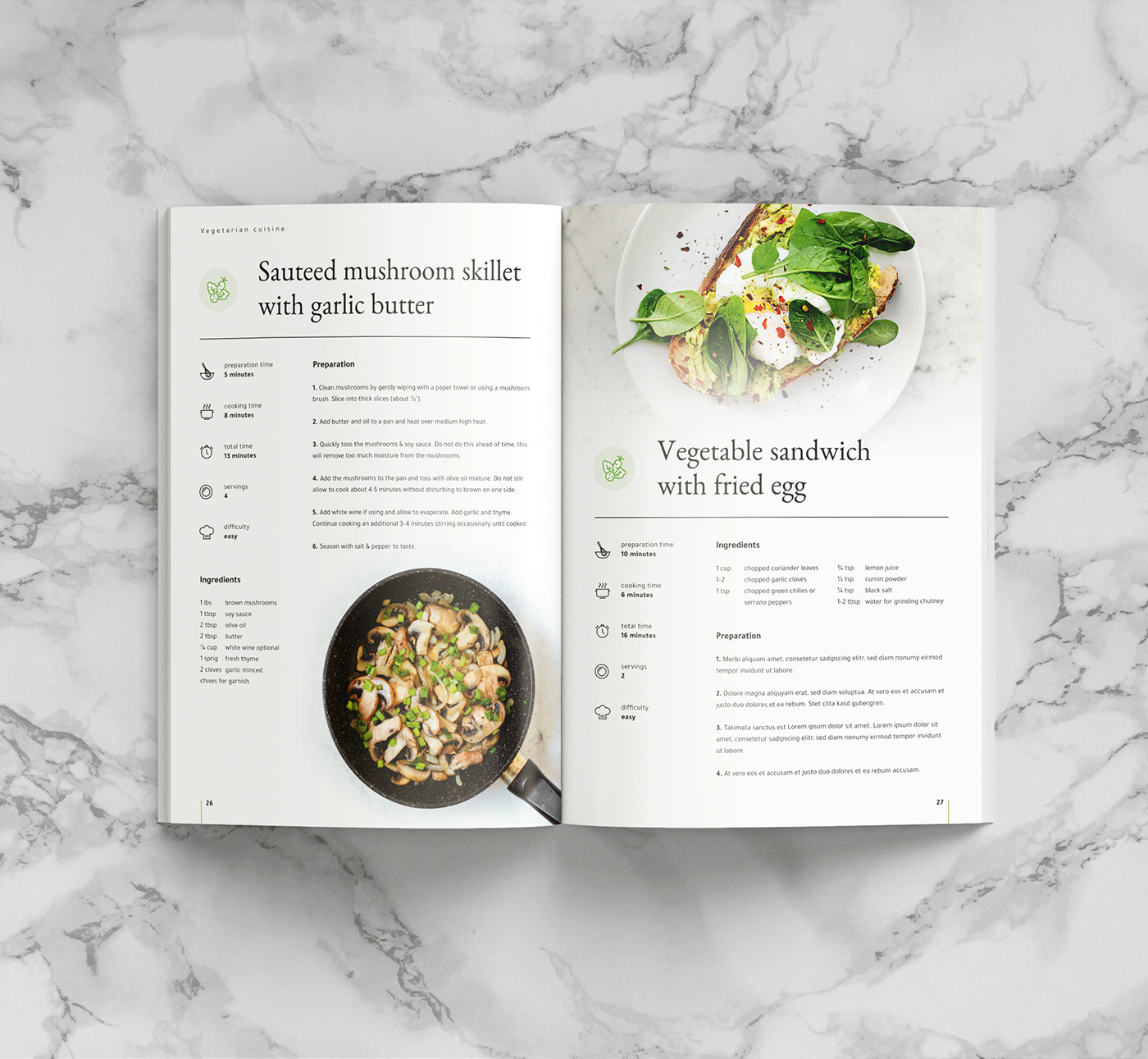 Vegetarian cuisine – Recipe Book Template