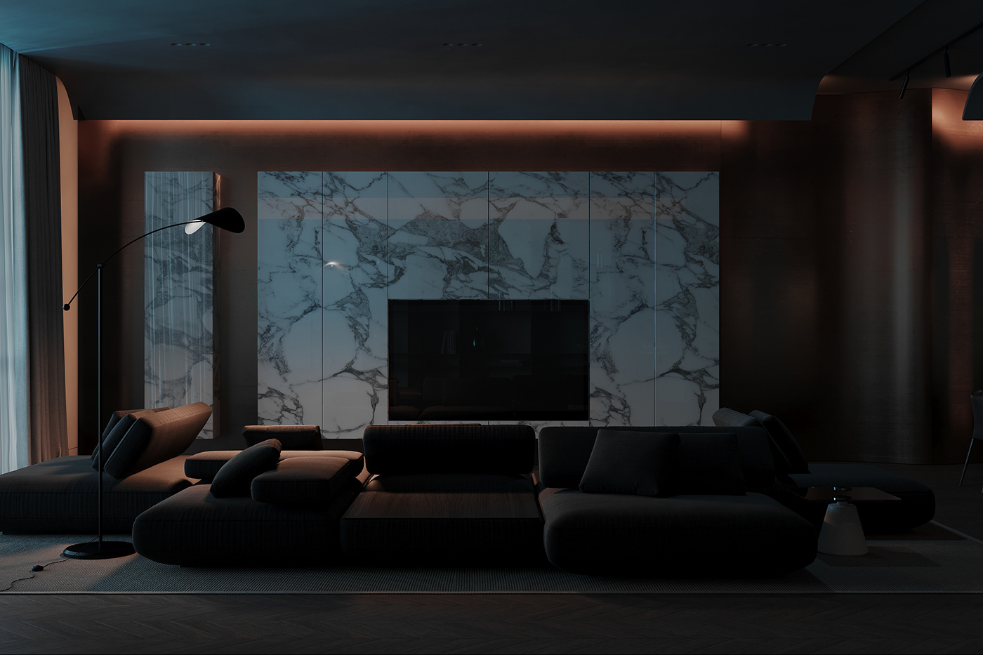 3ds max CGI corona render  Dark interior Interior interior design  japan Minimalism modern living room taiwan