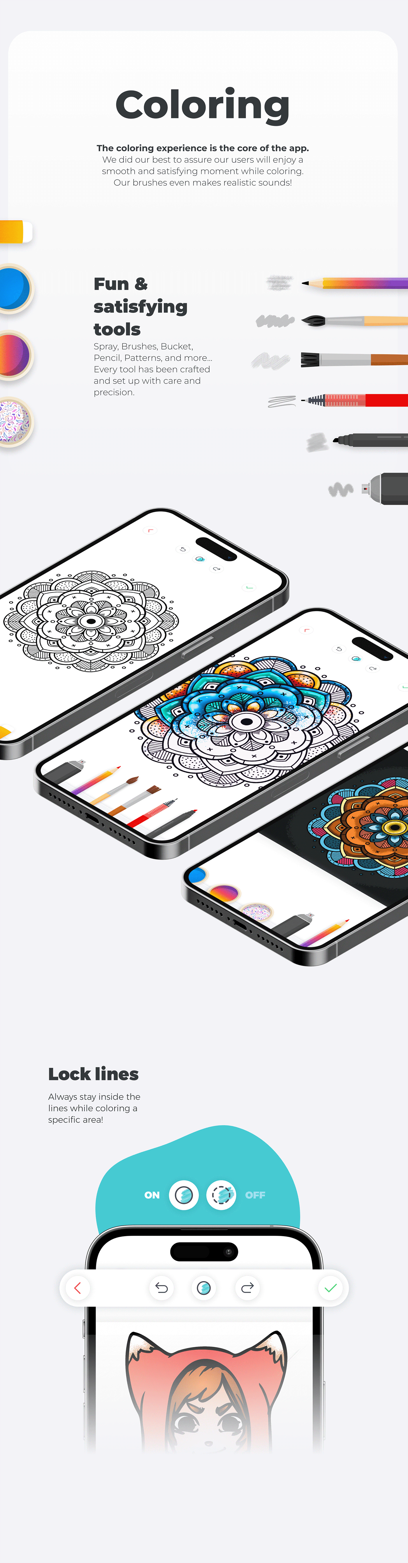 coloring app user interface Mobile app community android iphone ux UI/UX ios