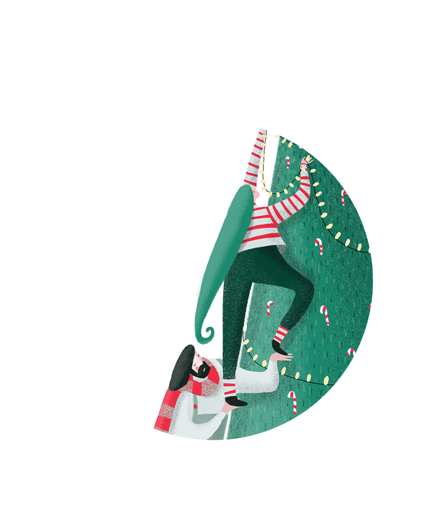 Christmas christmas cards digital illustration christmas Tree Character design 