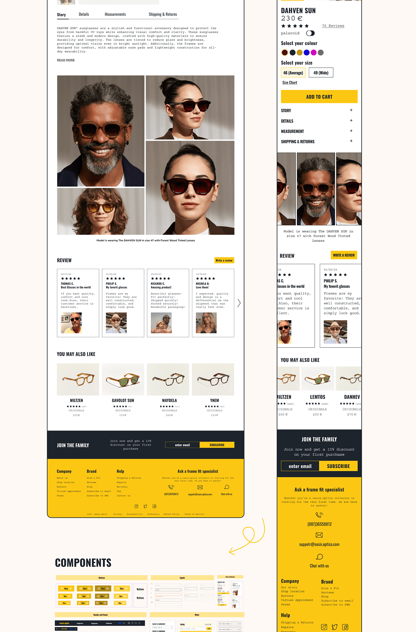 uxdesign Web Design  ux/ui Figma ui design glasses store sunglasses design
