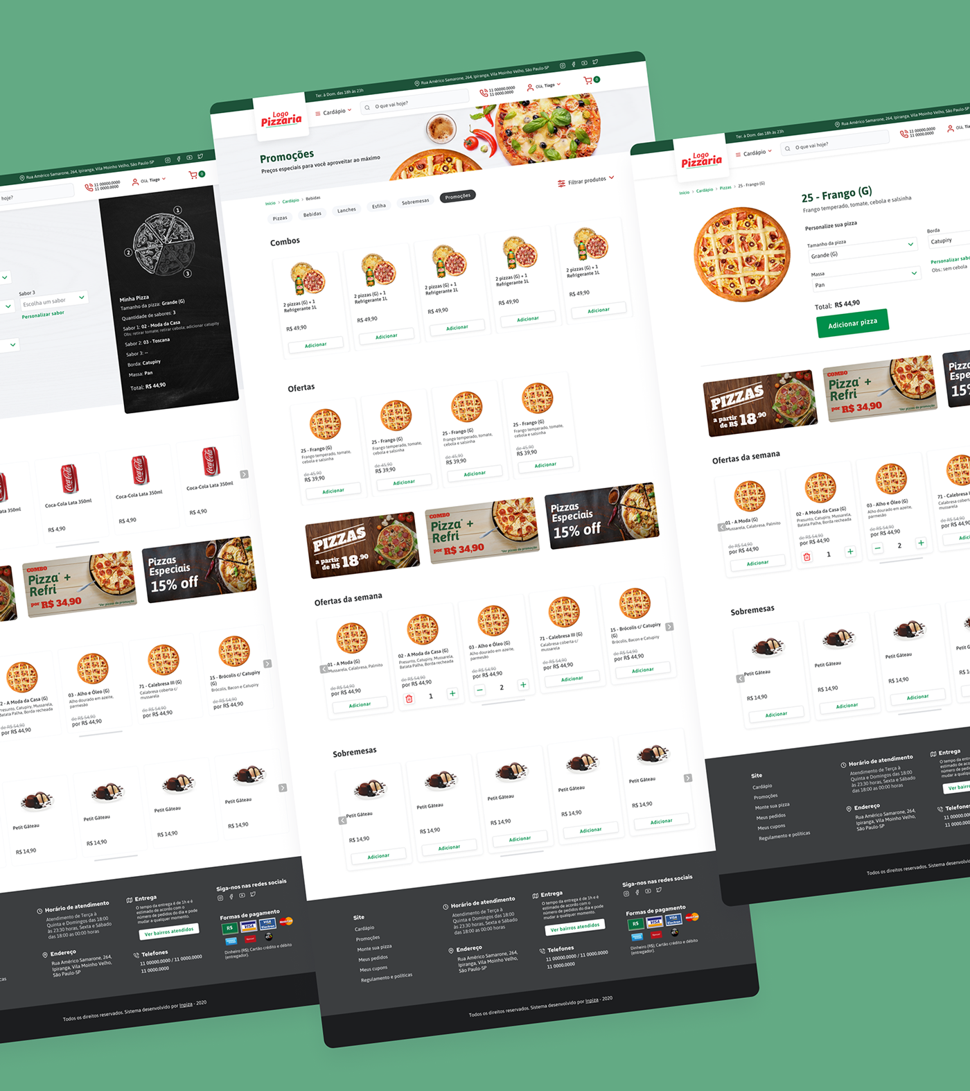 UI/UX ui design Website Figma Pizza pizzaria restaurant Interface
