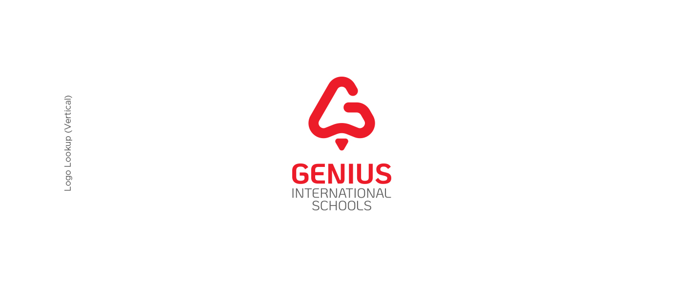 brand creative design genius identity letter logo red rocket school