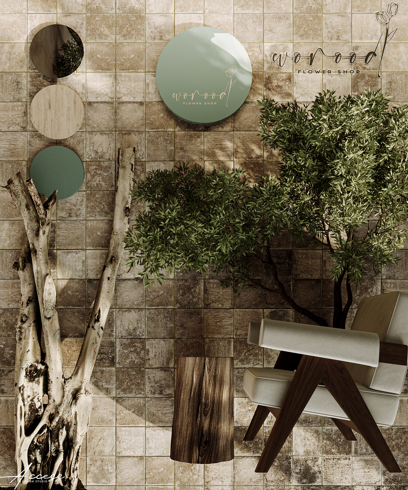 Flower Shop antique forest corona 3ds max interior design  visualization archviz CGI Render