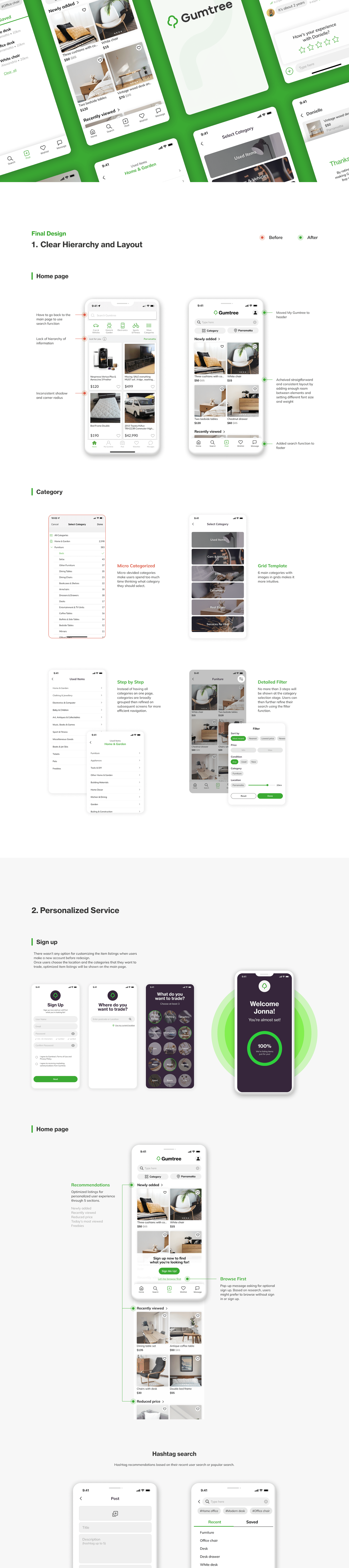 Appdesign CaseStudy Figma gumtree mobile app design portfolio redesign UIUX designer uiuxdesign uiux