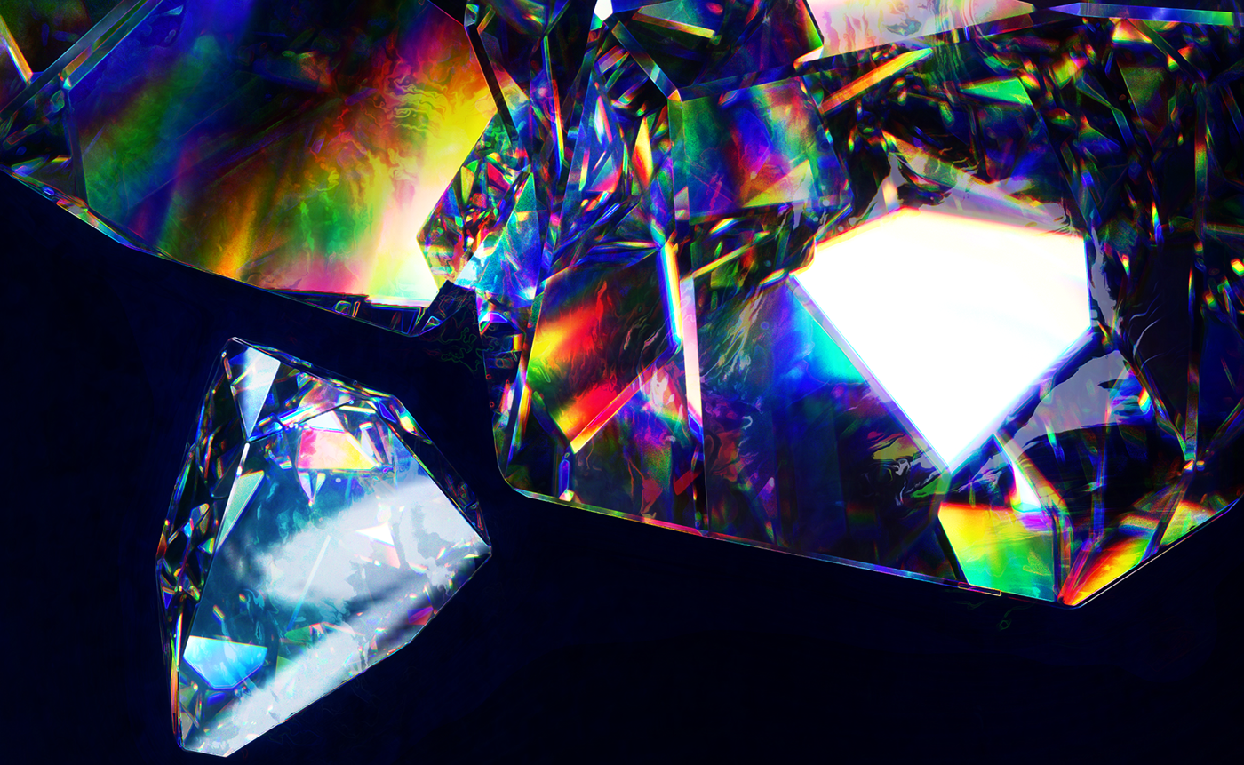abstract glass crystal rainbow octane 3D experiment adobe photoshop gem