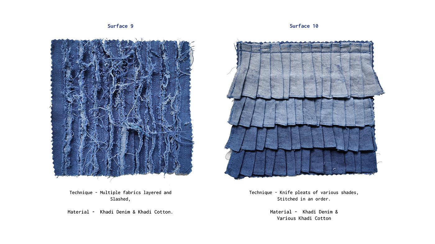 dyeing fabric manipulation Indigo Khadi surface design textile textile design 