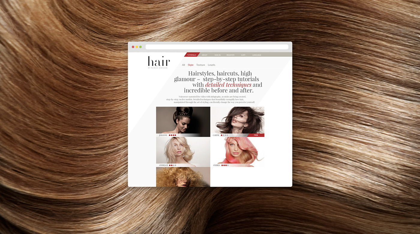 Responsive Website design branding  hair