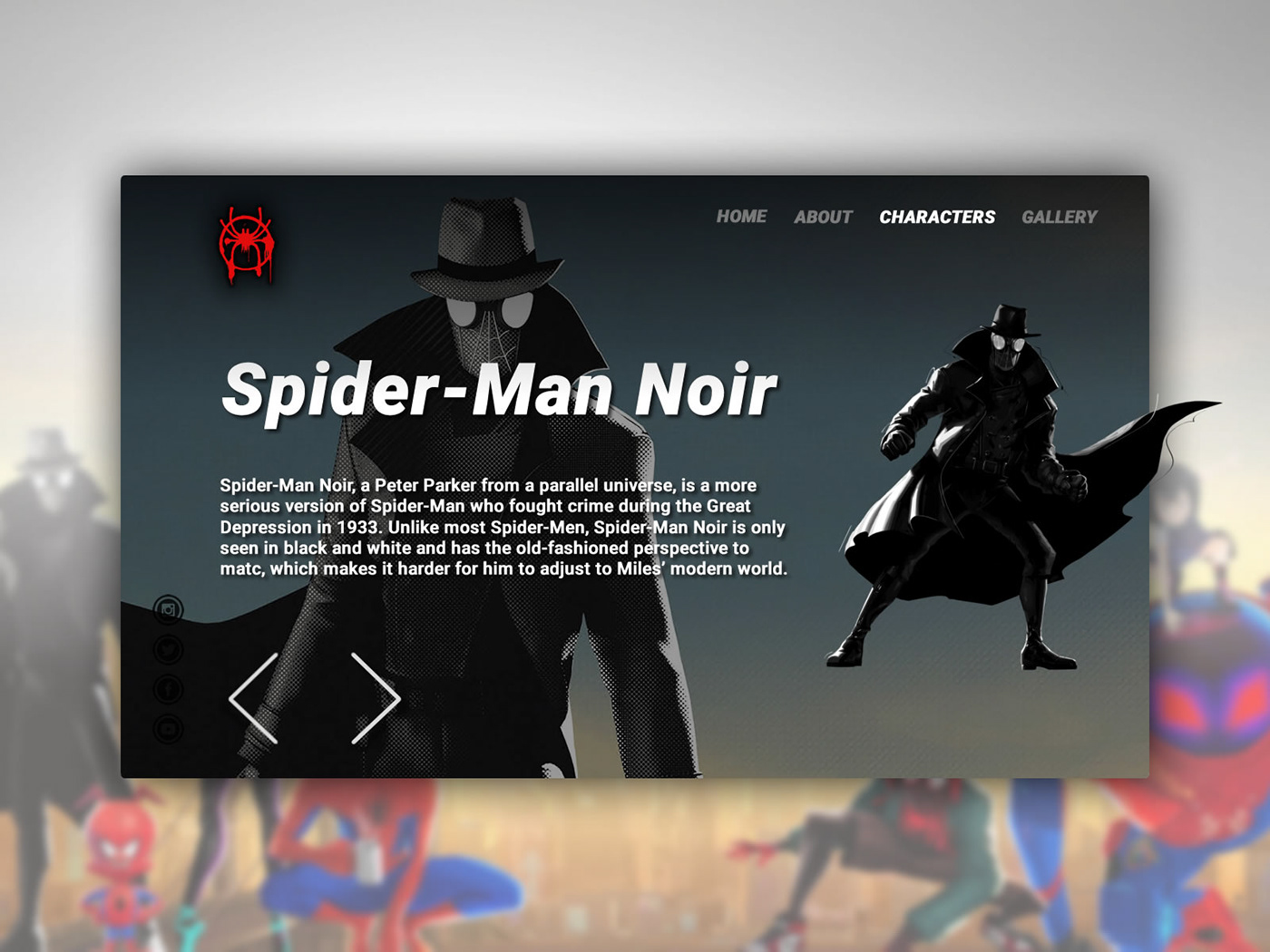 spiderman ux UI Webdesign concept uxdesign