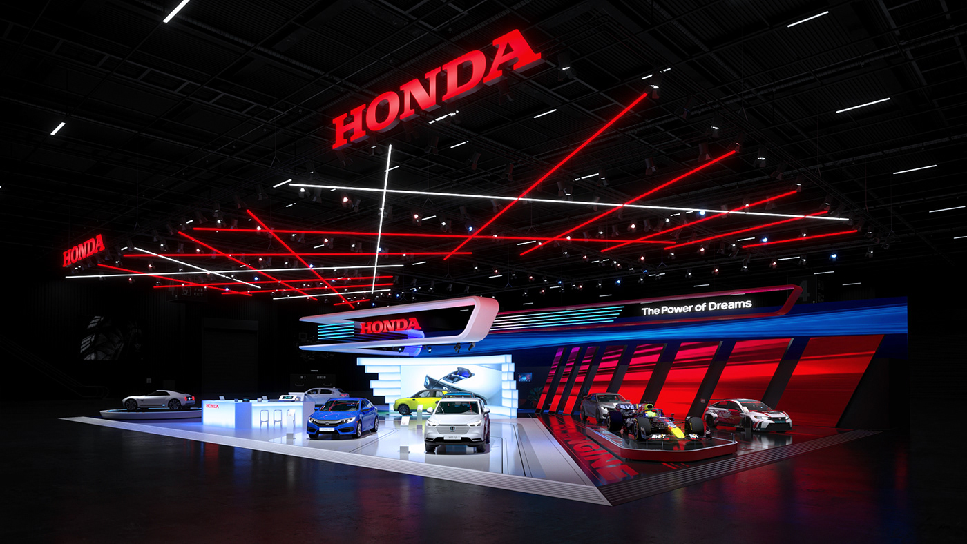 Exhibition  exhibition stand booth booth design brand experience brand identity Stand Event Honda automotive  