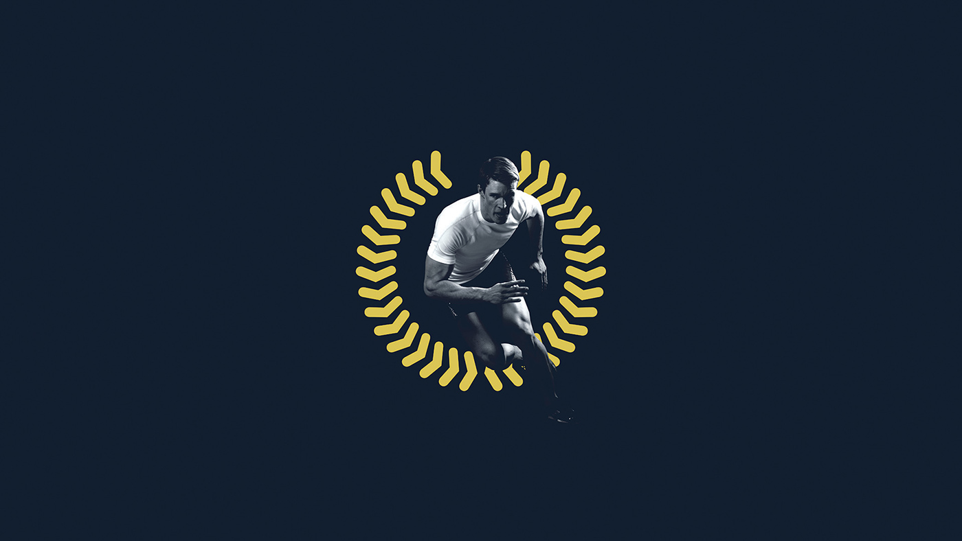 visual profile logo design fitness gym training navy mint gold