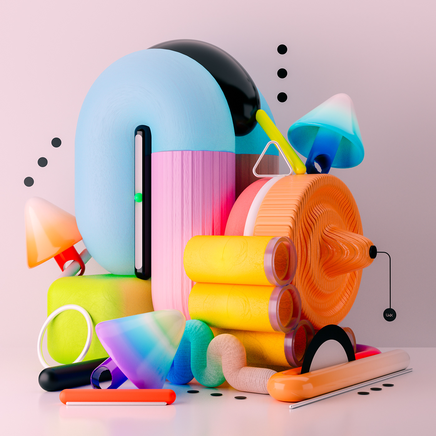 typography   abstract colorful Texture Design dreamy geometric Patterns illustrations 3DType fightforkindness