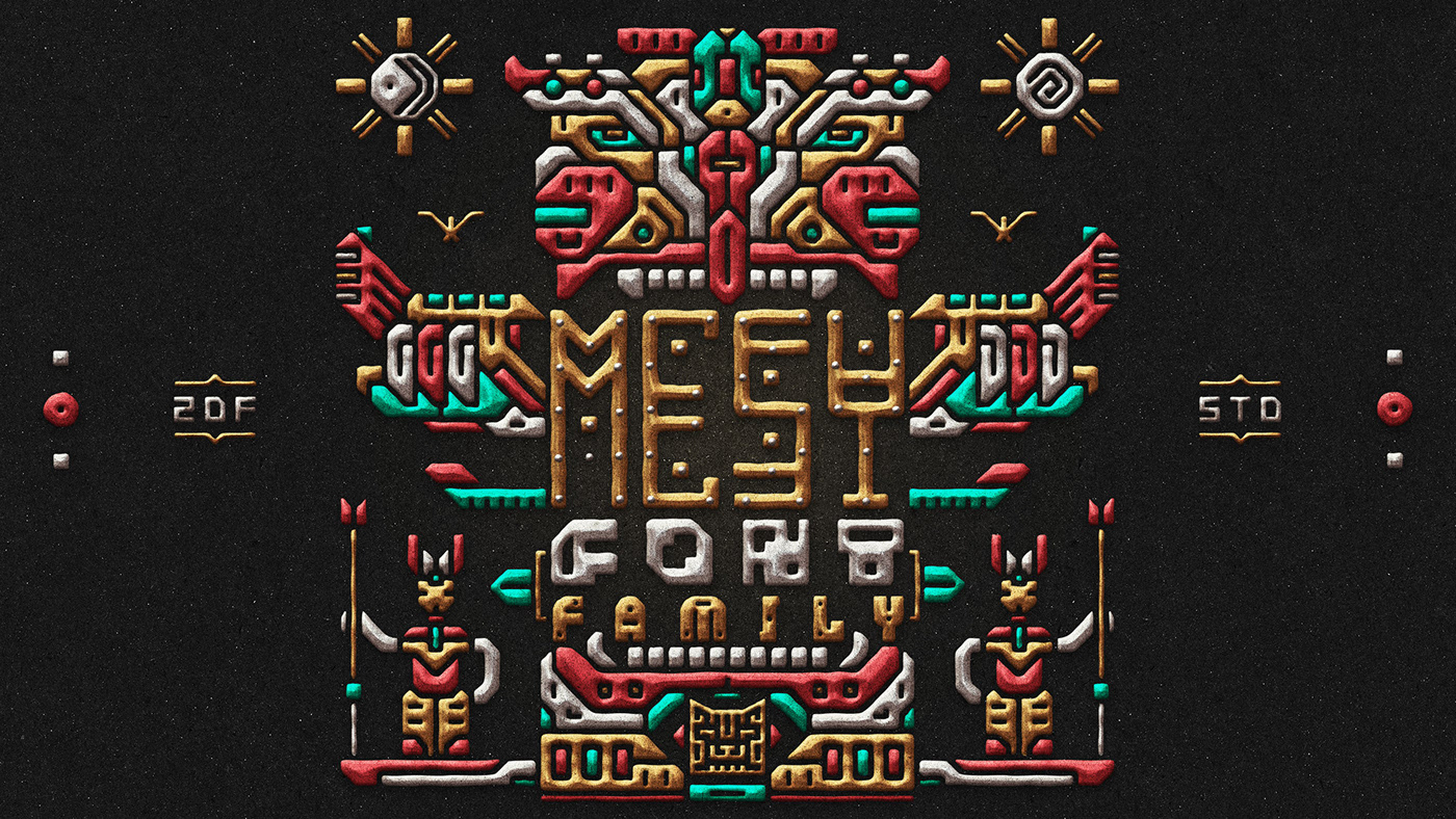 MESY font collection with maya style