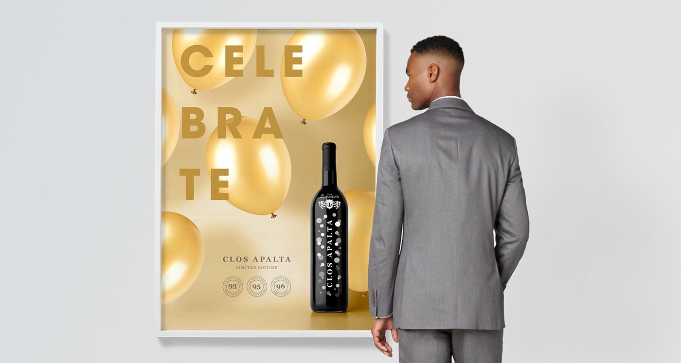 wine bottle box package Label celebration logo chile vinho poster bag foil ad #behancereviews gold