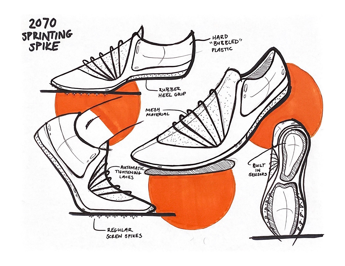 Nike sneakers sketches concept