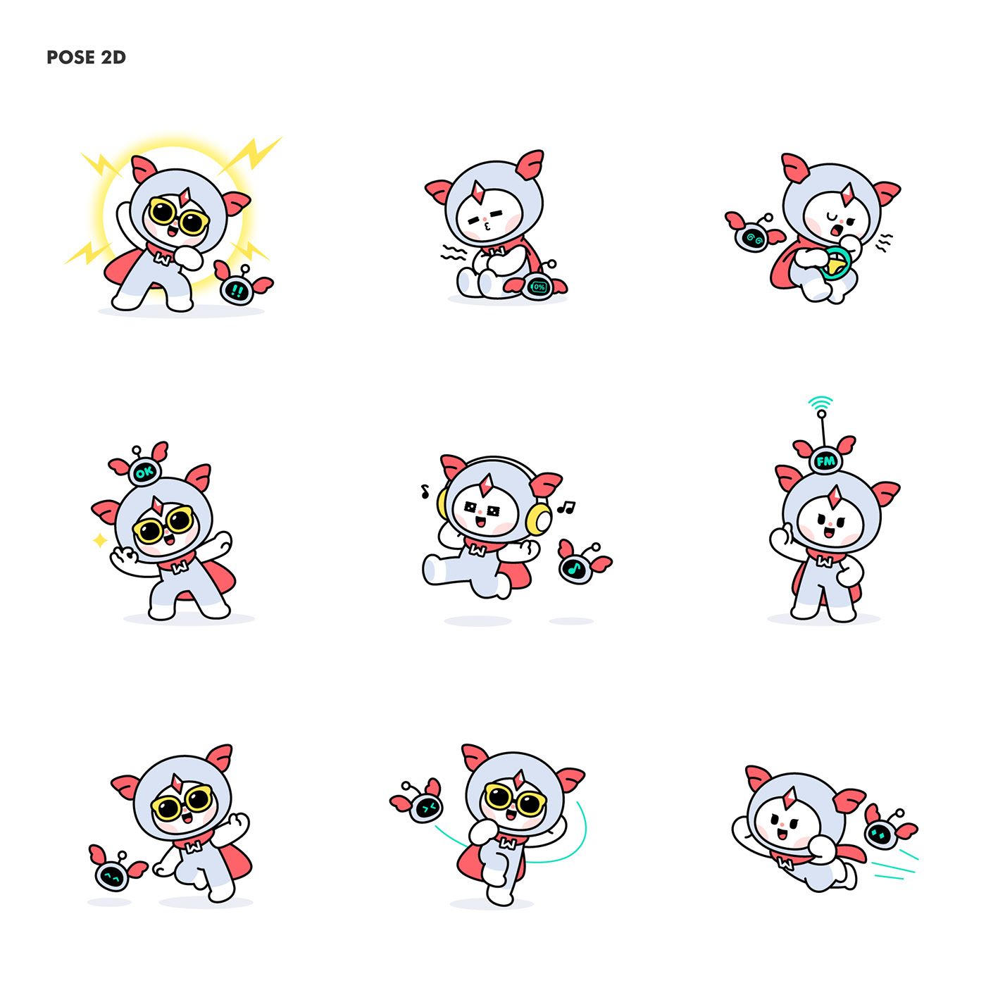 2D 3D branding  Character Emoticon Grabit Guide IP WULING 캐릭터