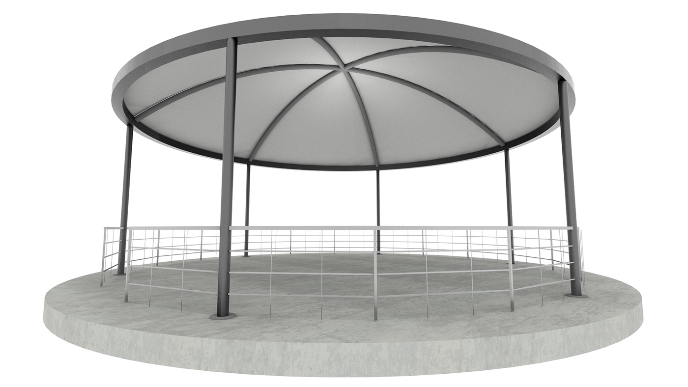 3ds max architecture Bandstand Landscape pier