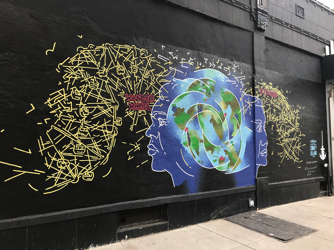 Brooklyn coney island cyclone keep spinning mural art public art Street Art  wonder wheel