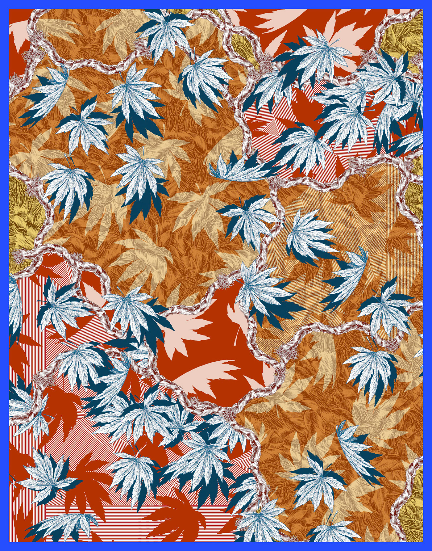 allover Cachemire Fashion  Flowers ILLUSTRATION  jungle parrots textile design  wallcovering wallpaper