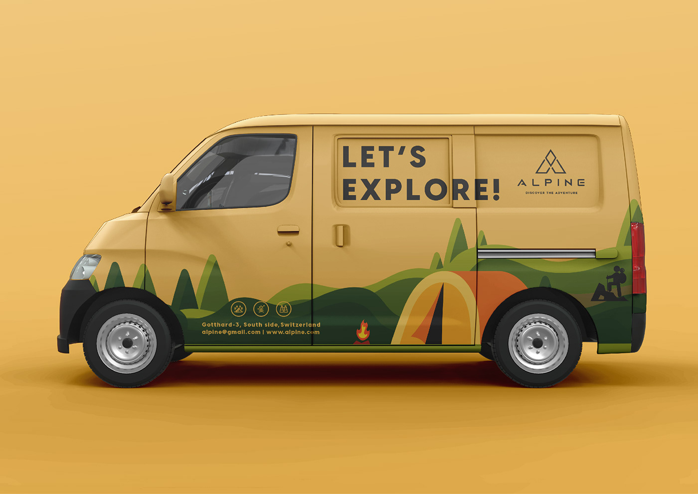 brand identity branding  camping camping brand design alpine alps graphic design  Project Logo Design visual identity