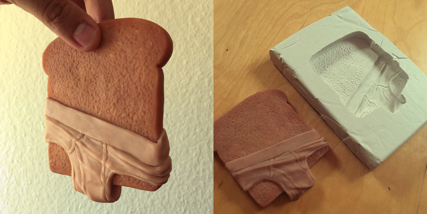 toast tan lines underpants male Street Art  Frankfurt bread sculpture