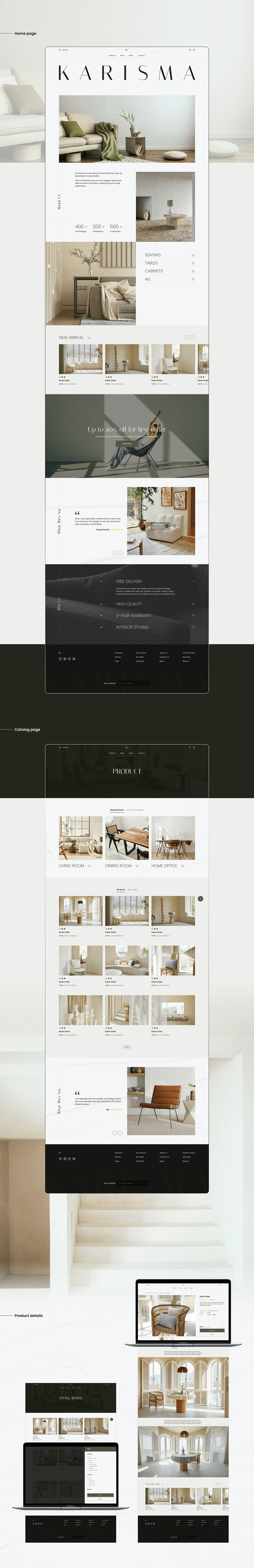 Web Design  furniture interior design  karisma UI/UX landing page Figma Website ui design Web