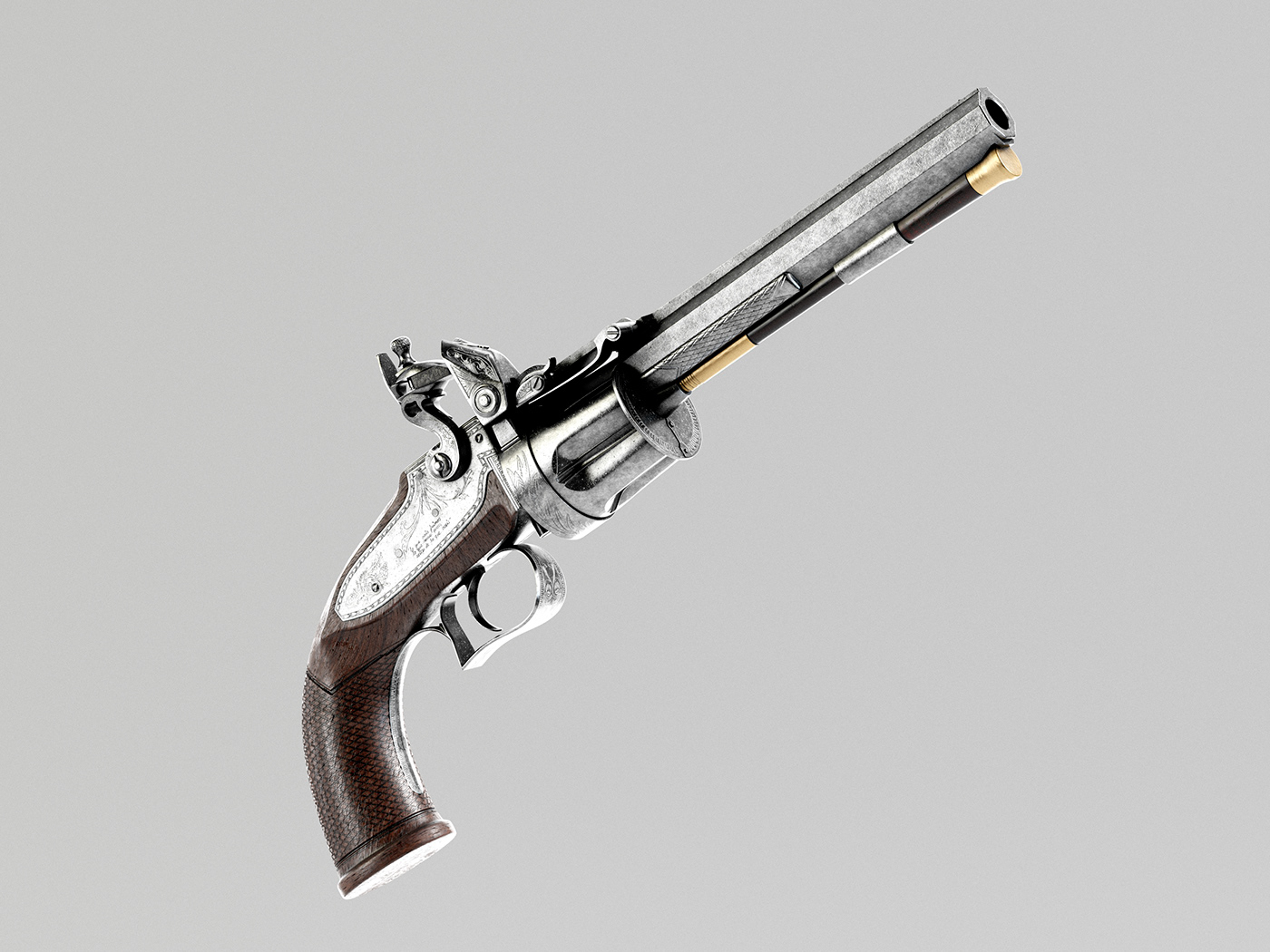 3D 3d modeling blender3d CGI Gun modeling Render texturing visualization Weapon