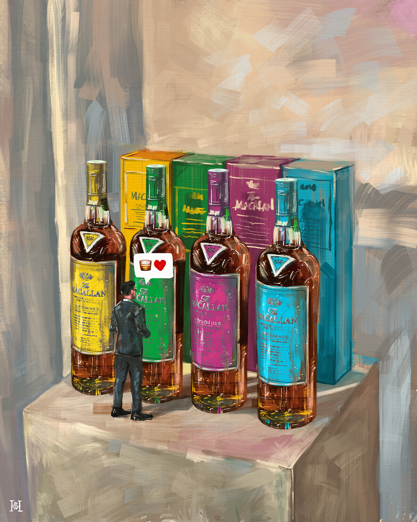 digitalpainting fashionillustration Macallan mensfashion painting   scotland seungwonhong themacallan Whisky