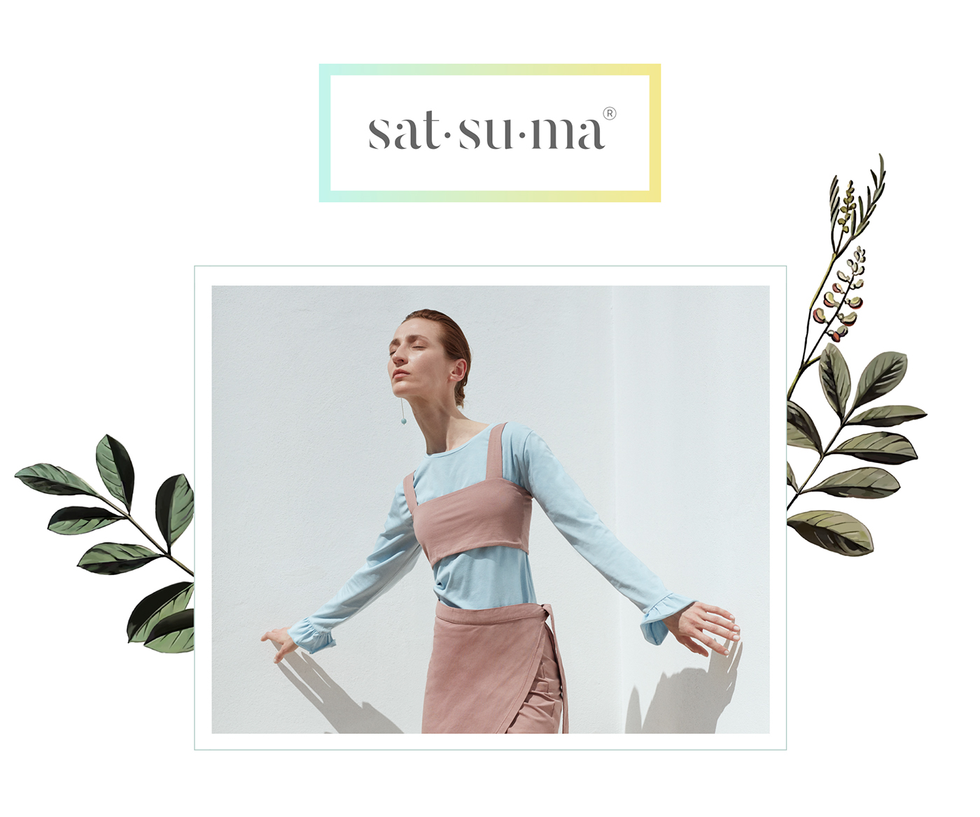 sat-su-ma branding  Fashion  Plant dyed botanical ILLUSTRATION  identity design Drawing 
