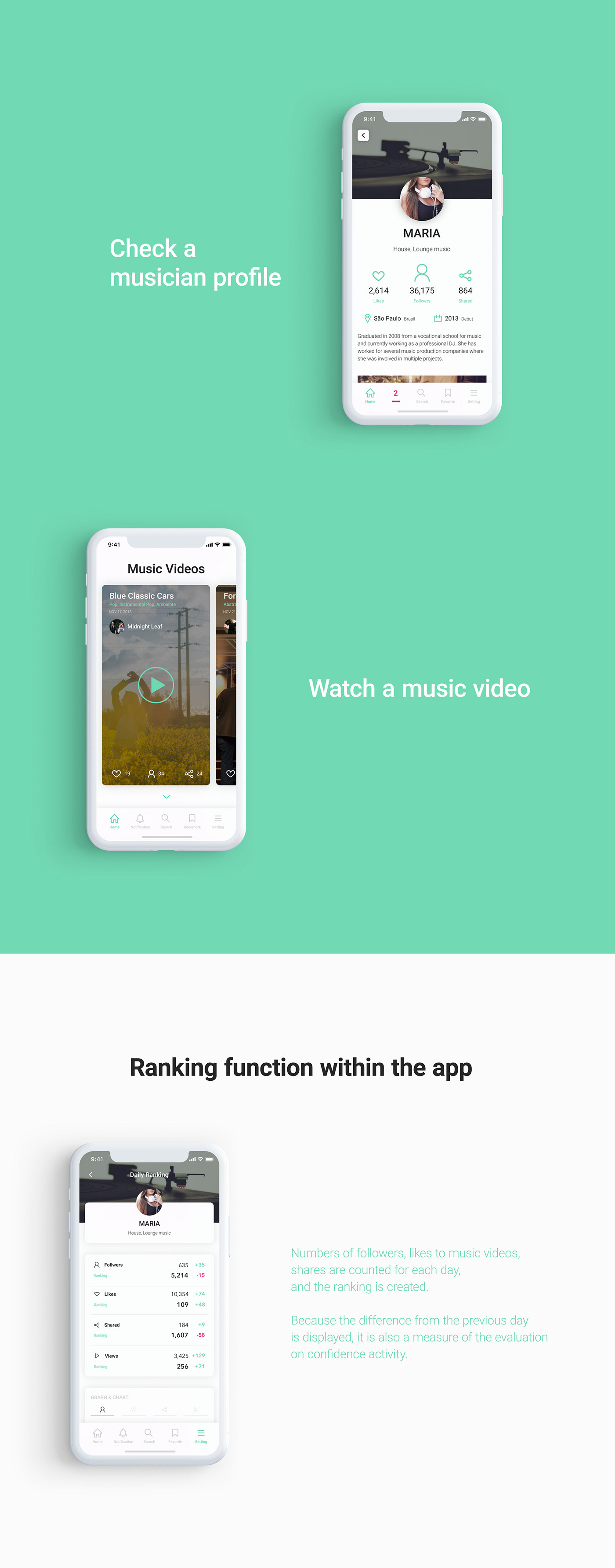 app mobile UI musician concert concept music artist ios smartphone app design