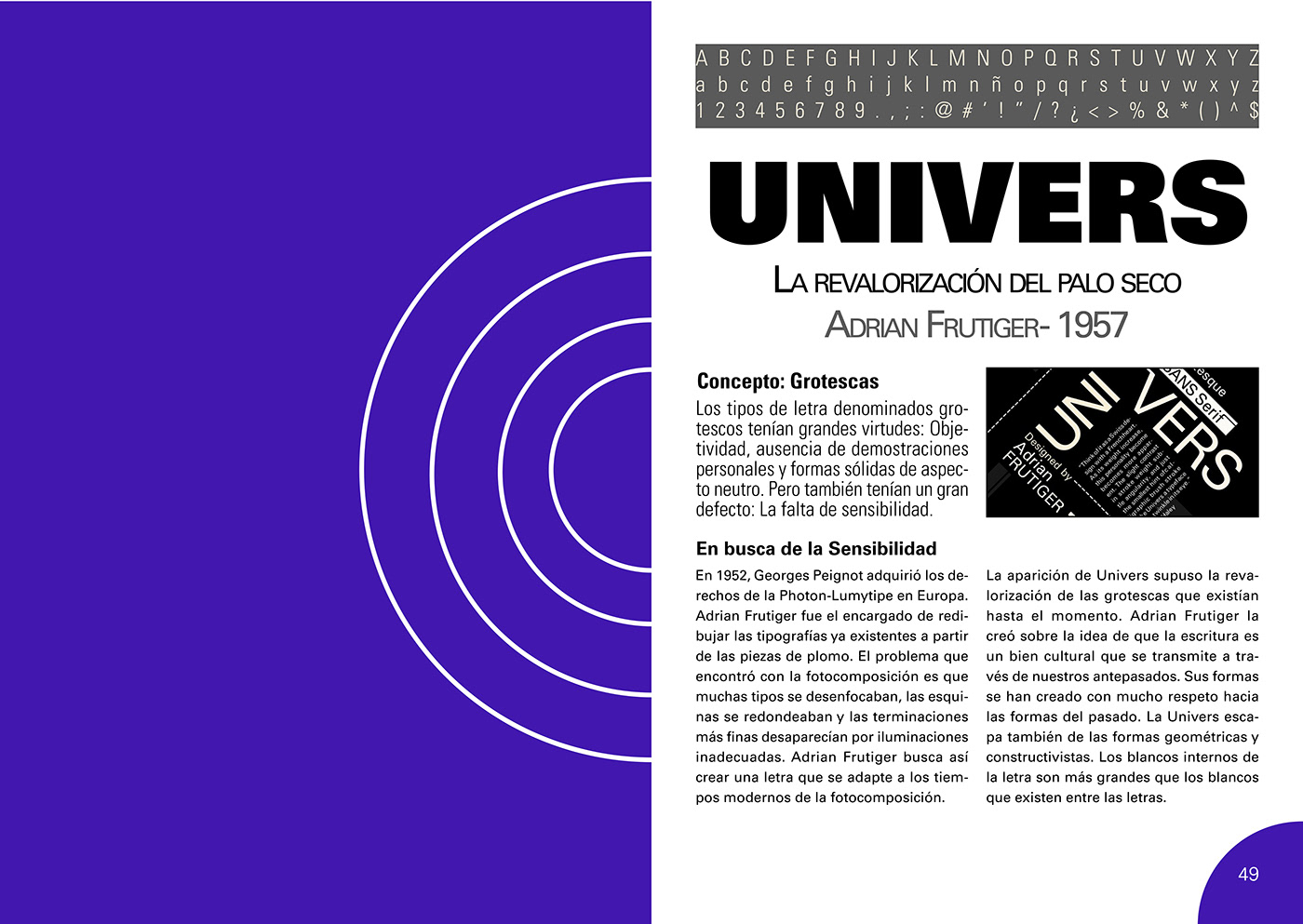 tipography univers tipografia editorial InDesign editorial design  diseño design gráfico AdrianFrutiger universfont