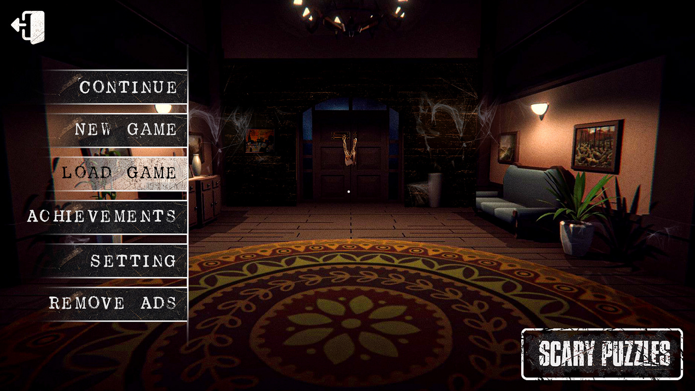 game ui scary game ui GUI UI/UX UX design user interface horror game ui puzzles game scary games